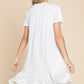 Culture Code Saving You Time Short Sleeve Ruffled Asymmetric Hem Dress in Soft White