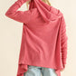 And The Why Take It Next Level Thermal Hooded Open Front Cardigan with Pockets in Rose Pink