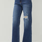 RISEN Caroline High Rise Distressed Wide Leg Jeans