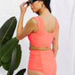 Marina West Swim Sanibel Crop Swim Top and Ruched Bottoms Set in Coral