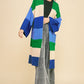 Davi & Dani Vibrant Beauty Color Block Kimono Sleeve Open Front Cardigan