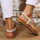 Beaded Summer Bliss PU Leather Open Toe Sandals