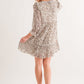 And The Why Wild Thing Leopard Ruffle Hem Woven Mini Dress