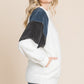 Culture Code A Vintage Year Color Block Faux Fur Raglan Sleeve Sweatshirt in White