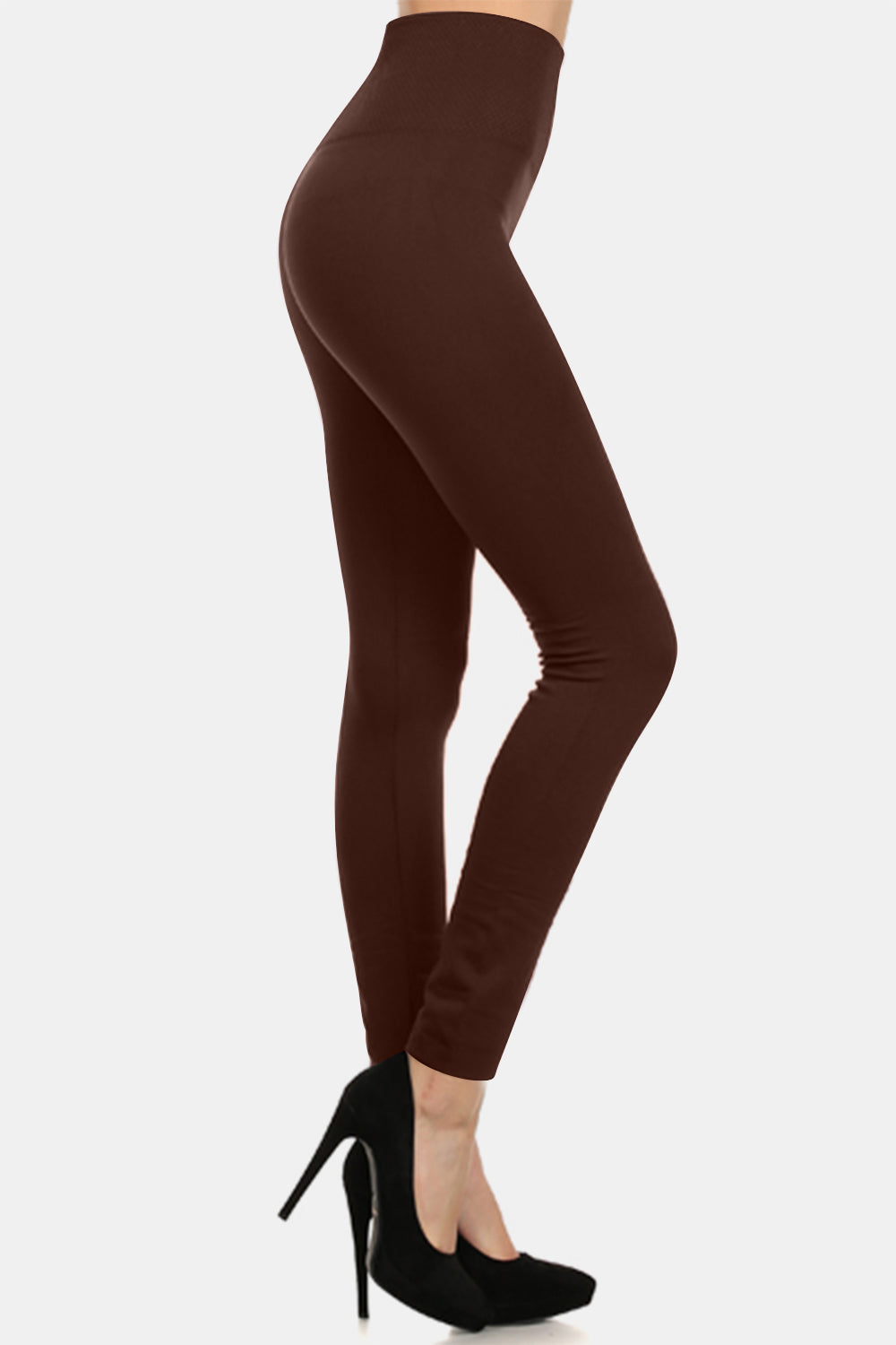 Yelete Ready For Action Seamless Fleece Leggings in Coffee