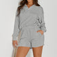 Inhale Exhale Half Button Sweatshirt and Shorts Active Set