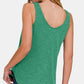 Zenana Made For Me Curved Hem Tank in Green