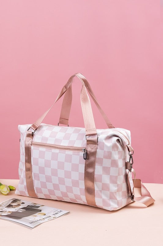 Zenana By My Side Checkered Multi-Pocket Travel Bag