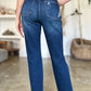 Judy Blue Nana High Waist Rigid Magic Heavy Destroy Straight Jeans