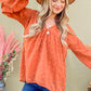 And The Why Give Yourself Time Swiss Dot V Neck Balloon Sleeve Woven Blouse