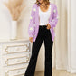 Angel Wings Flowers Fall Dropped Shoulder Open Front Cardigan