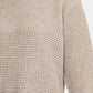 Zenana The World Is My Canvas High Low Long Sleeve Waffle Sweater in H Mocha