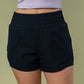 White Birch Every Little Thing High Waisted Knit Shorts in Black