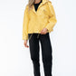 How Dare U My Favorite Layer Drawstring Hem PU Leather Zip Up Jacket in Pale Yellow