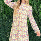 And The Why Endless Summer Floral Mock Neck Flounce Sleeve Dress