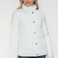 YMI Cozy Perfection Pocketed Zip Up Turtleneck Puffer Jacket in White