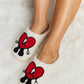 Melody Love Heart Print Plush Slippers