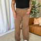 RFM Dawn High Rise Garment Dye Wide Leg Jeans in Coffee