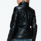 Snobbish Puffer Love Pocketed Zip Up Turtleneck Puffer Jacket in Black