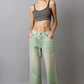 POL Autumn Embellishments Gradient Wide Leg Pants in Light Green