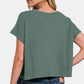 Zenana Keep It Simple Short Sleeve Crop T-Shirt in Ash Jade