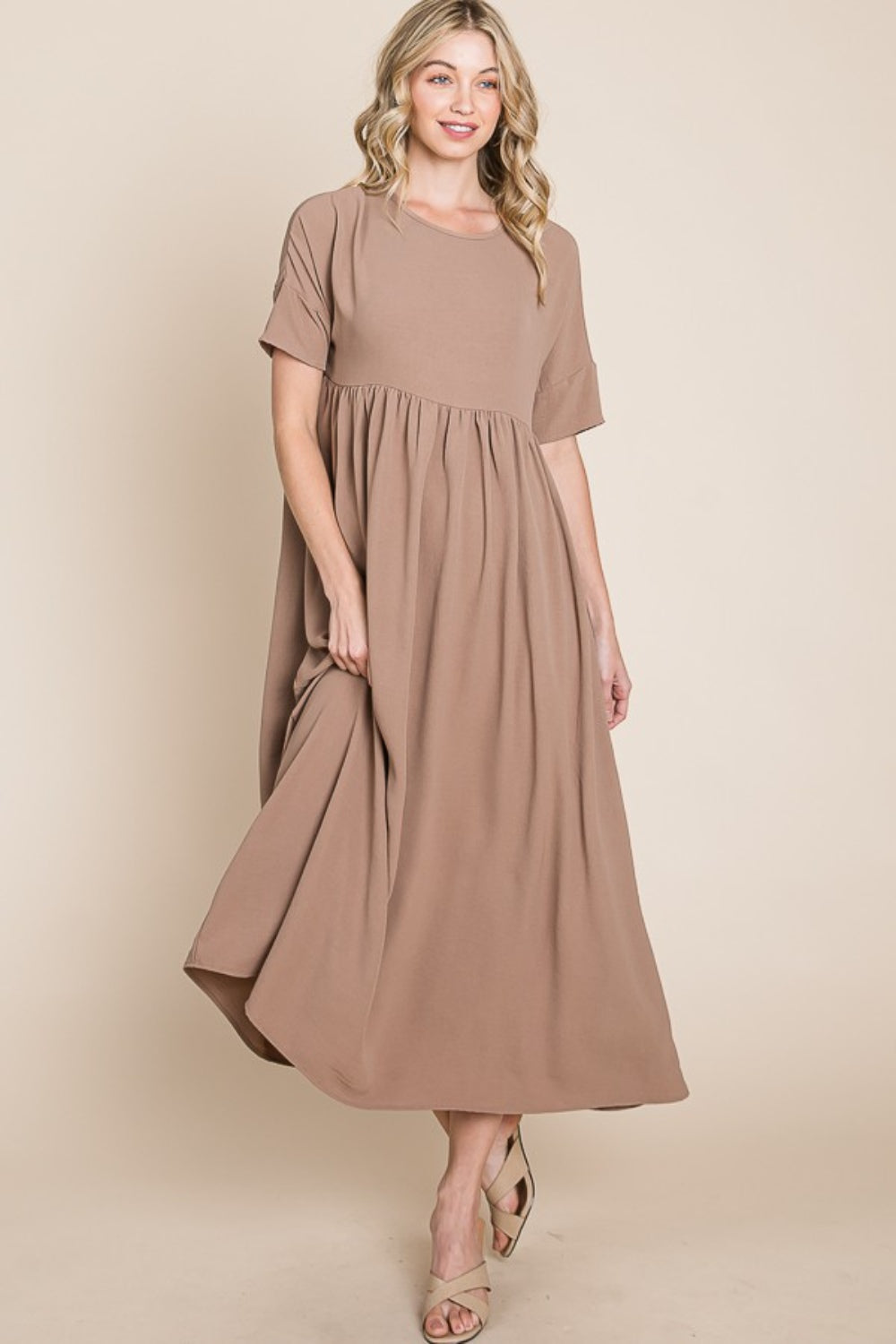 BOMBOM Hold Me Close Ruched Midi Dress