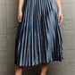 Ninexis A Little Bit Of Attitude Accordion Pleated Flowy Midi Skirt in Cloudy Blue