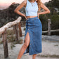 Keeping It Classic Button Down Denim Skirt