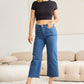 RFM Chloe Tummy Control High Waist Raw Hem Crop Jeans