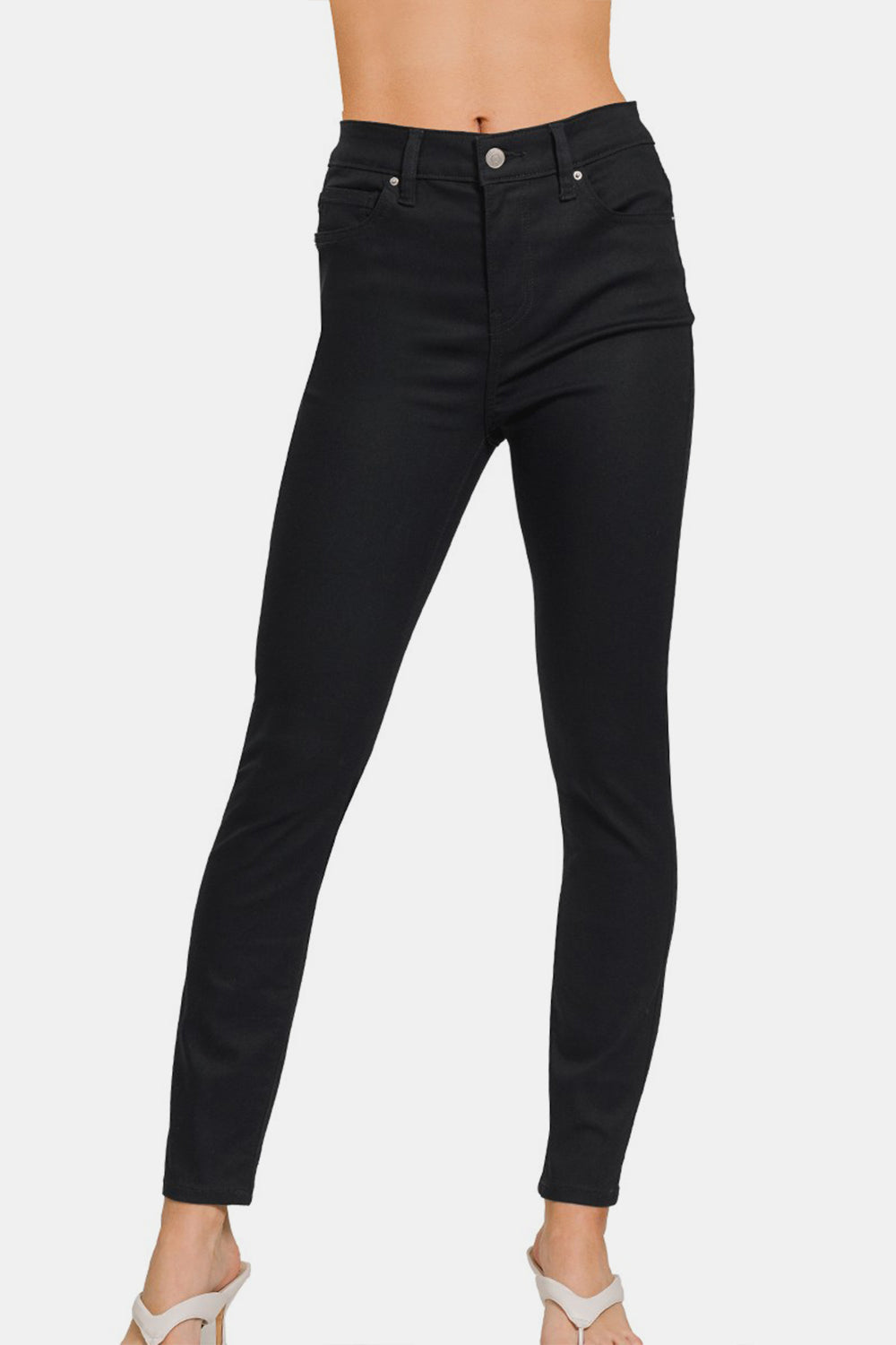 Zenana Clementine High-Rise Skinny Jeans in Black