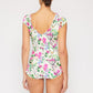 Marina West Swim Bring Me Flowers V-Neck One Piece Swimsuit Cherry Blossom Cream