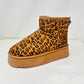 WILD DIVA Cat's Meow Thermal Furry Leopard Platform Booties