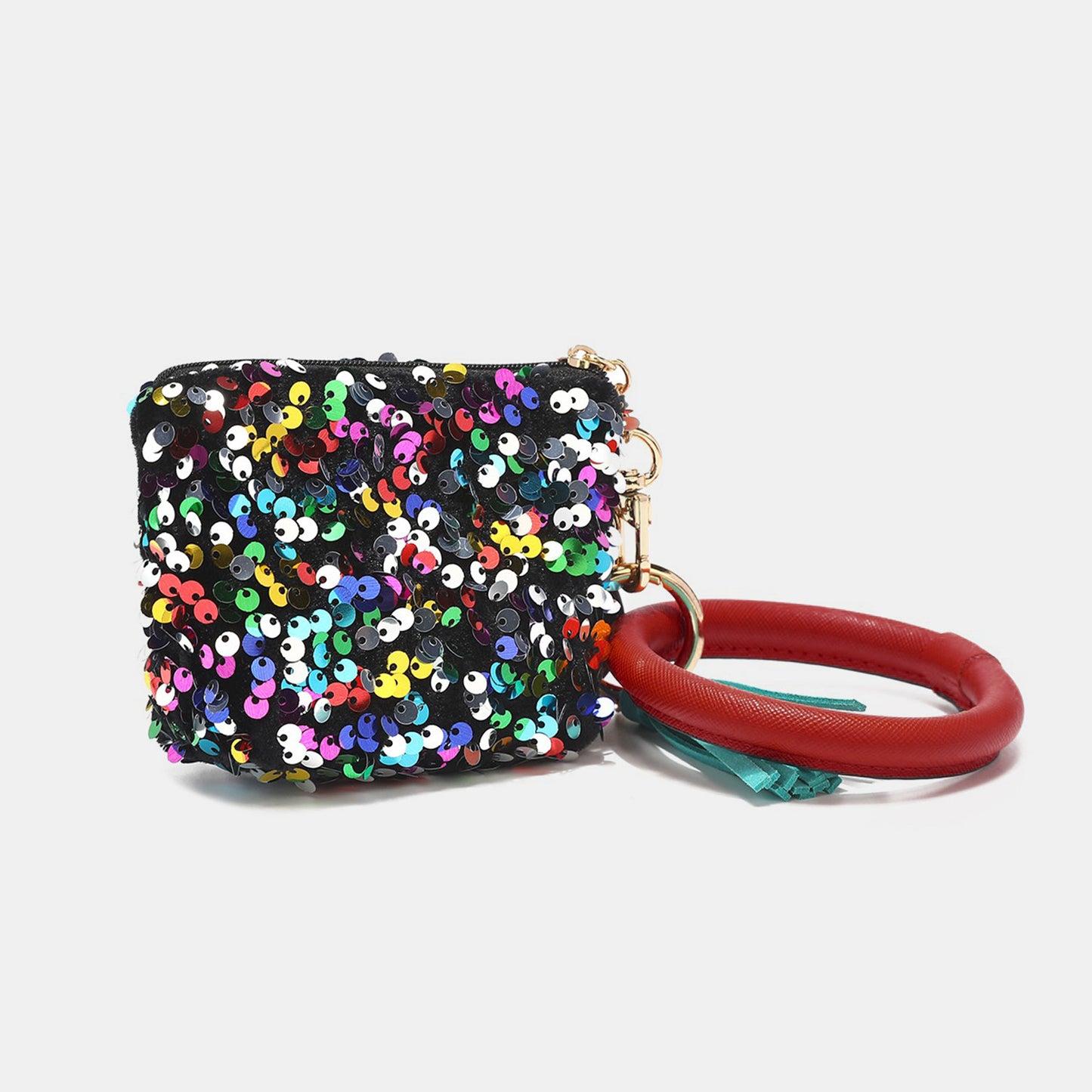 Nicole Lee USA Pocket Full Of Sunshine Sequin Pouch Wristlet Keychain