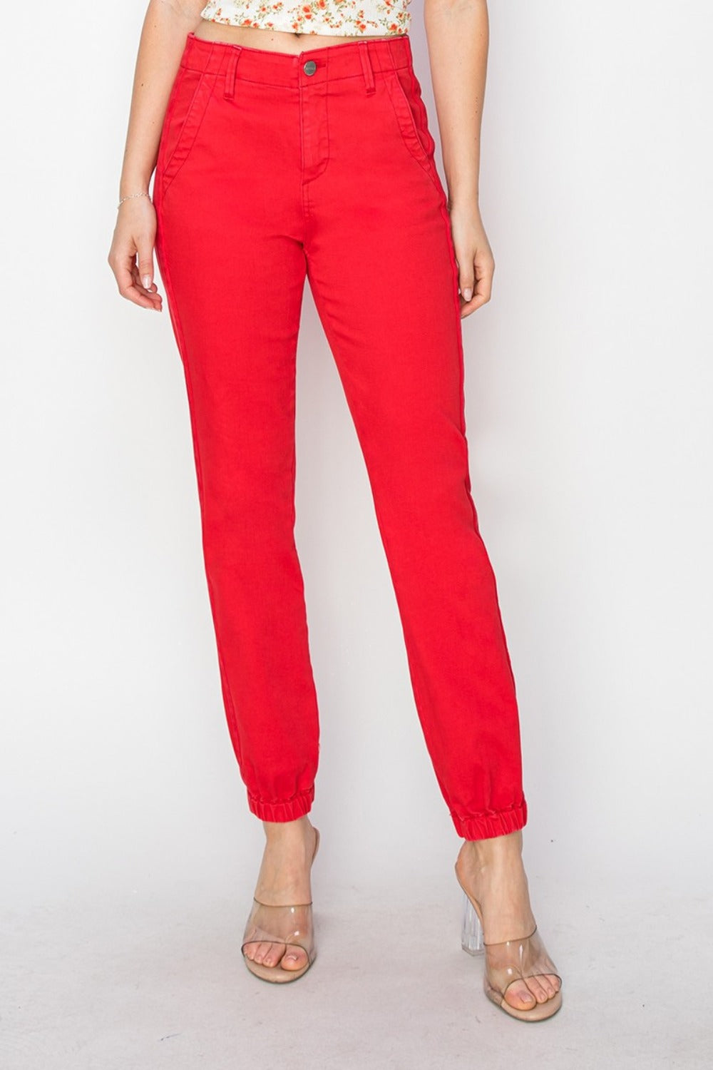 RISEN Scarlet High Waisted Jogger Jeans