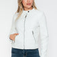 Snobbish Biker Babe PU Leather Zip Up Jacket with Pockets in White