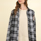 VERY J Falling For Plaid Contrast Plaid Raw Detail Shirt in Black