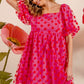 BiBi Who You Are Polka Dot Mesh Puff Sleeve Dress