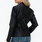 Snobbish A Wild Ride Faux Leather Biker Jacket with Side Zip Pockets in Black