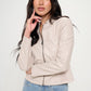 Coalition LA Look Again Zip Up Vegan Leather Moto Jacket in Cream