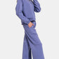 Zenana Cozy Corners Raglan Sleeve Top and Elastic Waist Pants Set in Dusty Blue