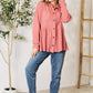 Heimish My Favorite Fall Day Waffle-Knit Button Down Blouse