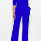 Driven Mock Neck Tie-Waist Half Sleeve Jumpsuit with Pockets