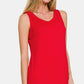 Zenana Simply Slaying Scoop Neck Wide Strap Tank Dress in Red