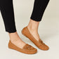 Forever Link Keep It Stepping Bow Decor Flat Loafers in Tan