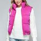 Snobbish Me and My Puffer Fine Fur Lining Quilted Vest in Hot Pink