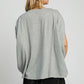 Umgee I'm On Point Exposed Seam Batwing Sleeve Knit Top in Gray