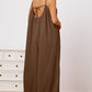 Double Take My Favorite Ruffle Trim Tie Back Cami Jumpsuit with Pockets