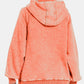 Zenana Easy Thinking Acid Wash Fleece Kangaroo Pocket Hoodie in Coral