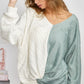 BiBi Unleash Cozy Twist Front Contrast Cable Knit Top