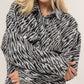 HYFVE Wild Side Zebra Print Snap Down Long Sleeve Shacket
